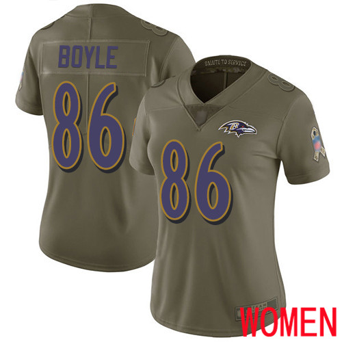 Baltimore Ravens Limited Olive Women Nick Boyle Jersey NFL Football #86 2017 Salute to Service